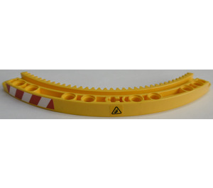 LEGO Gelb Ausrüstung Rack 11 x 11 Quartal Kreis mit Crushing Hazard Danger Sign Links Aufkleber (24121)