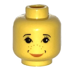 LEGO Yellow Ginny Weasley Head (Safety Stud) (3626)