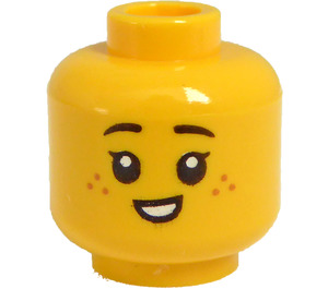 LEGO Gelb Girl's Kopf mit Freckles (Einbau-Vollbolzen) (3626)