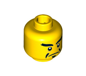 LEGO Yellow Gong and Guitar Rocker Minifigure Head (Recessed Solid Stud) (3626)