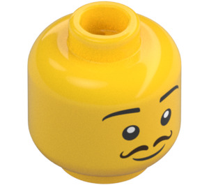 LEGO Geel Grocer Minifiguur Hoofd (Verzonken solide nop) (3626 / 98336)