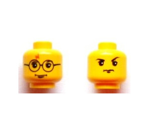 LEGO Yellow Harry Potter / Goyle with Slytherin Torso and Light Gray Legs Head (Safety Stud) (3626)