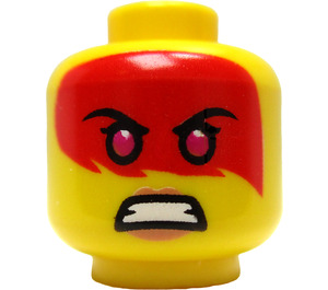 LEGO Gul Harumi Huvud (Infälld solid knopp) (3626 / 68363)