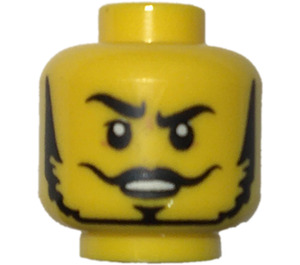 LEGO Jaune Diriger Dual Sided Noir Eyebrows, Moustache et Beard, Raised Droite Eyebrow (Goujon solide encastré) (3626)