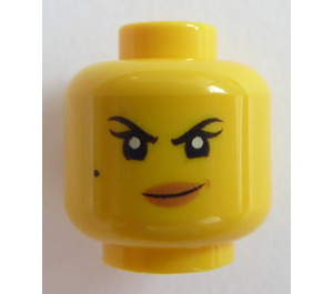 LEGO Yellow Head Female Black Eyebrows And Beauty Mark (Recessed Solid Stud) (3626)