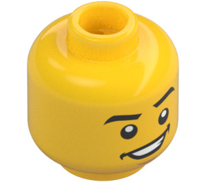 LEGO Amarillo Cabeza Hombre Negro Eyebrows (Espiga sólida hueca) (3626 / 37061)