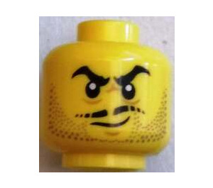 LEGO Yellow Head with Beard and Moustache decoration (Recessed Solid Stud) (3626)