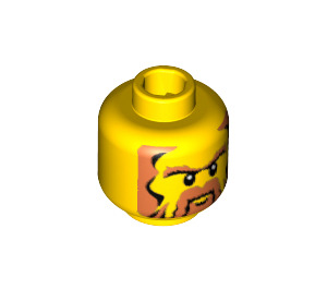 LEGO Gelb Kopf mit Bart, Sideburns (Sicherheitsnoppe) (3626 / 53935)