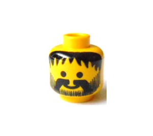 LEGO Gelb Kopf mit Schwarz Beard (Sicherheitsbolzen) (3626)