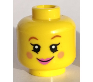 LEGO Yellow Head with Bright Red Cheeks (Recessed Solid Stud) (3626)