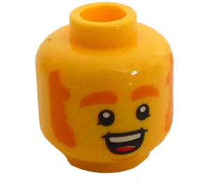 LEGO Gelb Kopf mit Ginger Sideburns (Vertiefte feste Noppen) (3626 / 100966)