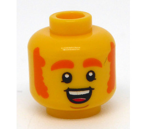 LEGO Gelb Kopf mit Ginger Sideburns (Einbau-Vollbolzen) (3626 / 100966)