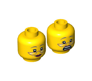 LEGO Gelb Kopf mit Glasses (Einbau-Vollbolzen) (3626 / 16142)