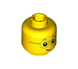 LEGO Gelb Kopf mit Glasses (Einbau-Vollbolzen) (3626 / 38221)
