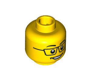 LEGO Gelb Kopf mit Glasses (Einbau-Vollbolzen) (96090 / 98273)