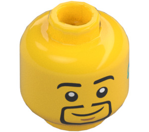 LEGO Gul Hoved med Goatee og Hearing Device (Forsænket solid knops) (3626 / 101368)