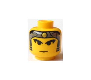 LEGO Yellow Head with Gray Bandana with Gold Dot (Safety Stud) (3626)