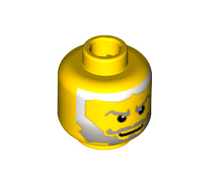 LEGO Yellow Head with Grey to White fading Beard and White Pupils (Safety Stud) (3626 / 50008)