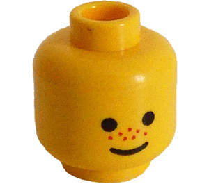 LEGO Yellow Head with Grin and Red Nose Freckles (Safety Stud) (3626)