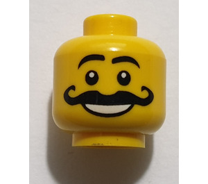 LEGO Keltainen Pää jossa Handlebar Viikset ja Iso Smile (Turvanuppi) (3626)