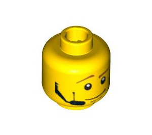 LEGO Yellow Head With Headset (Safety Stud) (3626 / 86701)