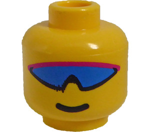 LEGO Yellow Head with Large Blue Sunglasses (Safety Stud) (3626)