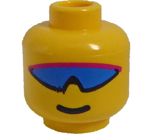 LEGO Geel Hoofd met Groot Blauw Sunglasses (Veiligheids Stud) (3626)
