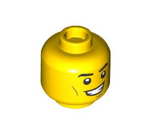 LEGO Gelb Kopf mit Lopsided Smile mit Zähne (Einbau-Vollbolzen) (3626 / 103816)
