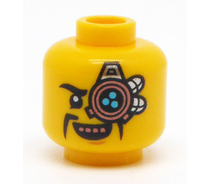 LEGO Yellow Head with Mechanical Eyepatch and Fu Manchu Moustache (Recessed Solid Stud) (3626 / 74267)