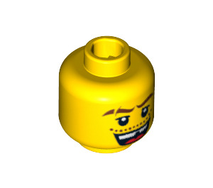 LEGO Gelb Kopf mit Moustache und Missing Zahn (Sicherheitsbolzen) (93320 / 95497)