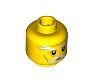 LEGO Giallo Testa con Baffi, Goatee e Eyebrows (Perno di sicurezza) (93622 / 94408)