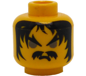 LEGO Amarillo Cabeza con bigote, Grey Ojos (Espiga de seguridad) (3626)