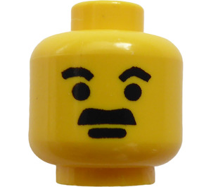 LEGO Geel Hoofd met Moustache (Veiligheids Stud) (3626)
