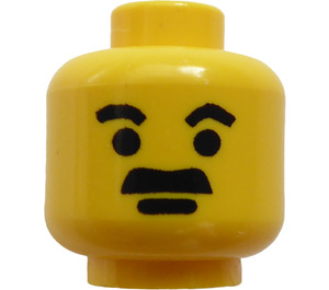 LEGO Yellow Head with Moustache (Safety Stud) (3626)