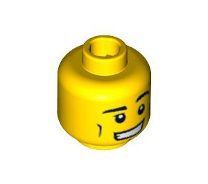 LEGO Jaune Diriger avec Opened Mouth avec Large Sourire, Cheek Lines (Goujon de sécurité) (3626 / 90945)