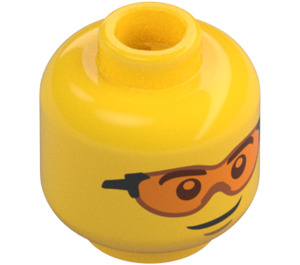 LEGO Yellow Head with Orange Sunglasses (Recessed Solid Stud) (3626 / 73906)