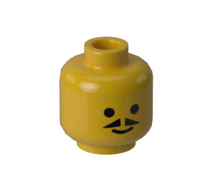 LEGO Giallo Testa con Pointed Baffi (Perno di sicurezza) (3626)