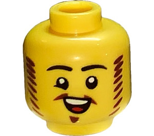 LEGO Gelb Kopf mit Reddish Brown Mutton Chops (Einbau-Vollbolzen) (3626)