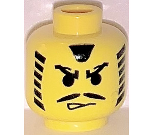 LEGO Yellow Head with Sideburns Moustache and Grin (Safety Stud) (3626)
