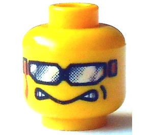 LEGO Yellow Head with Silver Sunglasses with Ribbon (Safety Stud) (3626 / 45299)