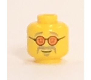 LEGO Gul Hoved med Solbriller og Moustache (Forsænket solid knops) (3626)