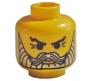 LEGO Amarillo Cabeza con Blanco Barba y bigote (Espiga de seguridad) (3626)