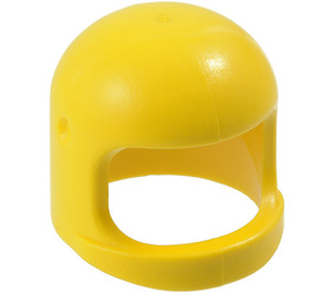 LEGO Yellow Helmet with Thick Chinstrap and Visor Dimples