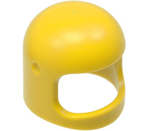 LEGO Yellow Helmet with Thin Chinstrap and Visor Dimples