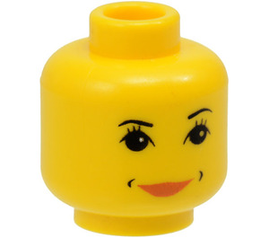 LEGO Giallo Hermione Granger Minifigure Femmina Testa con Decorazione (Perno di sicurezza) (3626)