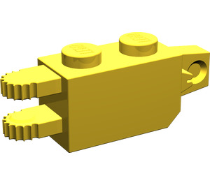 LEGO Gelb Scharnier Backstein 1 x 2 Horizontal Verriegeln Doppelt (47975)