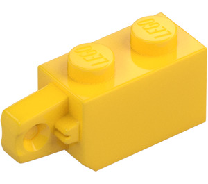 LEGO Gul Hængsel Klods 1 x 2 Låsning med Single Finger (Lodret) på Ende (30364 / 51478)