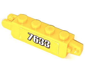LEGO Jaune Charnière Brique 1 x 4 Verrouillage Double avec '7633' Autocollant (30387 / 54661)