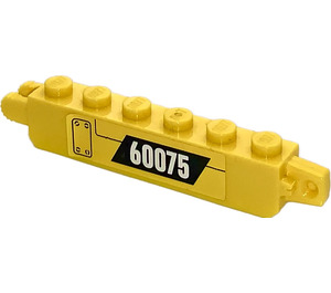 LEGO Yellow Hinge Brick 1 x 6 Locking Double with 60075 Sticker (30388)