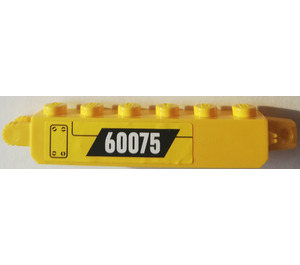 LEGO Yellow Hinge Brick 1 x 6 Locking Double with 60075 Sticker (30388)